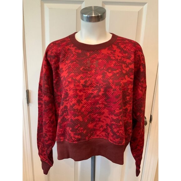 Under Armor Red Rival Fleece Camo Crew Neck Loose Avy Sweatshirt, Size S, NWT! - Picture 1 of 10